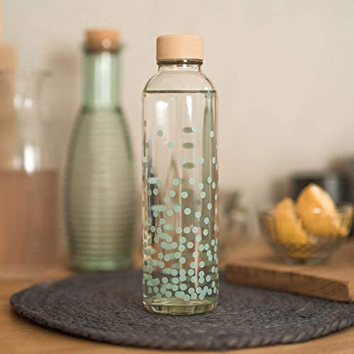 Carry Carrybottles Glastrinkflasche 0,7l (Pure Happiness)| Sportflasche, Wasserflasche | BPA-frei, auslaufsicher & kohlensäuregeeignet | Made in Germany
