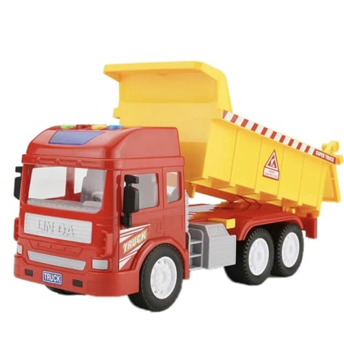 Image of Dumper Truck, Pull Back Vehicles for Kids, Friction Power Truck with Light & Sound, Toys for Boys (Multicolor)