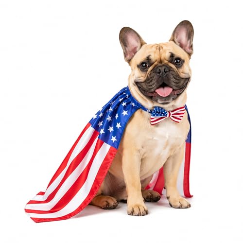 4th of July Dog Costume American Flag Independence Day Outfit for Small Medium Large Pets(Medium)