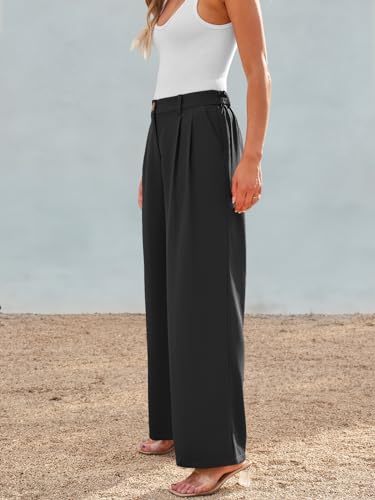 AUTOMET Women Wide Leg Dress Pants High Waisted Loose Fit Business Casual Work Trousers with Pockets 20253