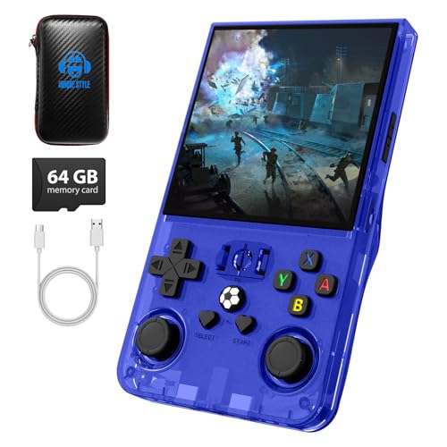 Image of R36MAX Retro Gaming Console Handheld, 4.0 Inch Screen,64GB Classic Video Games Inchluded-Blue