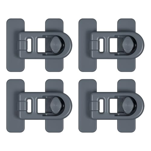 Cerradura de seguridad infantil para frigorífico con cierre seguro para armarios y cajones, diseño innovador con cierre fuerte (gris)
