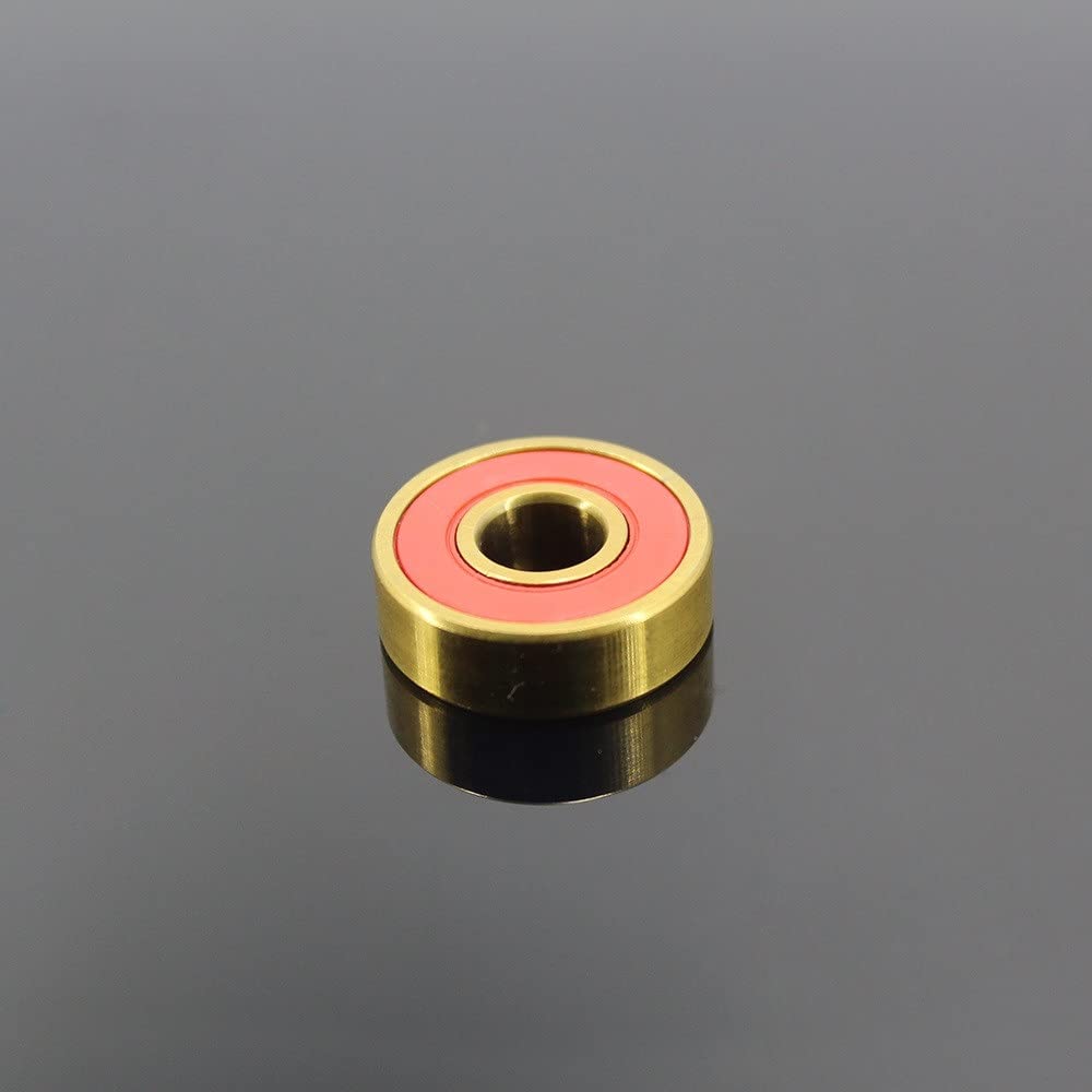 roulements, Roulements de Skateboard 608-TIG, 8x22x7mm, ABEC-9 608 V RS Surface, placage de Titane Or, Cage en Nylon, roulement à Billes 608, 16 pièces