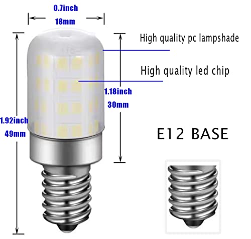 Union Star E12 Led Light Bulb 4W Equivalent 40W C7 Replacement Bulbs Clear Type B Candelabra Base Bulbrite Non-Dimmable Daylight White 6000K 5Pack (Daylight White) #TOP1