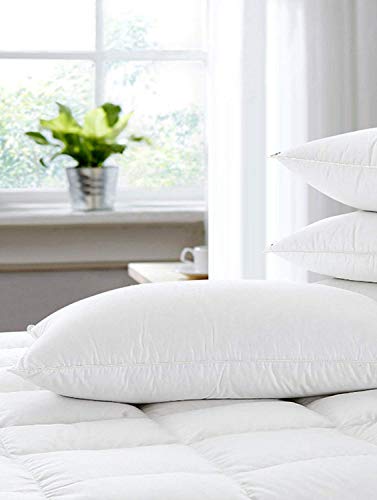 Image of Microfiber Soft White Pillows | Pillows for Sleeping - Sets of 2 (Size - 16x24 Inches & 40x60 cm) - Pack of 2 Soft White Pillows