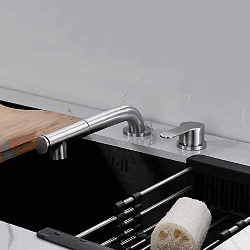 Mitigeur de cuisine en acier inoxydable avec douchette multifonction double jet - 4