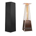 Pyramid Patio Heater Cover 90"H x 23"W x 23"D - Waterproof & Heavy-Duty 600D Fabric with Zipper for Outdoor Propane Heaters, Black