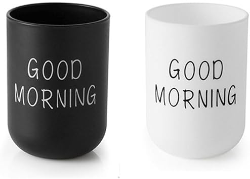 Simple wash Cup Home Cup Bathroom Brush Teeth Gargle Printing Frosted Texture Water Cup Home use Black & White