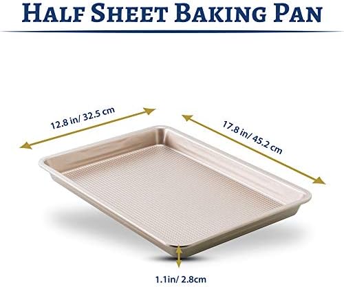 Ultra Cuisine Nonstick Half Sheet Baking Pan - Food Safe Coating, Warp & Scratch Resistant Texture for Airflow, & Carbon Steel Design Durable for Professional Quality Roasting, Size 13 x 18 inch - Thumbnail 2