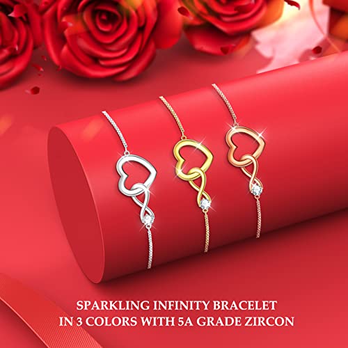 Silver Bracelet Silver Bracelets For Women Infinity Bracelets For Women Heart Bracelet Sterling Silver Bracelets For Women Bracelets Adjustable Bracelet For Women Gifts Mothers Day Gifts For Mom Gifts #TOP3