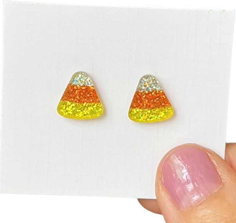 Cute Turkey Pumpkin Maple Leaf Stud Earrings Set Glitter Acrylic Halloween Thanksgiving Fall Earring for Women Autumn Harvest Jewelry Gifts - Image 4