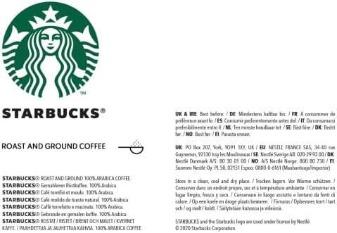 STARBUCKS Caffè Verona Dark Roast Ground Coffee, 200 g (Pack of 6)