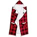 Safdie & Co. Hooded Blanket Throw Wearable Cuddle 52"x72" Red/Black