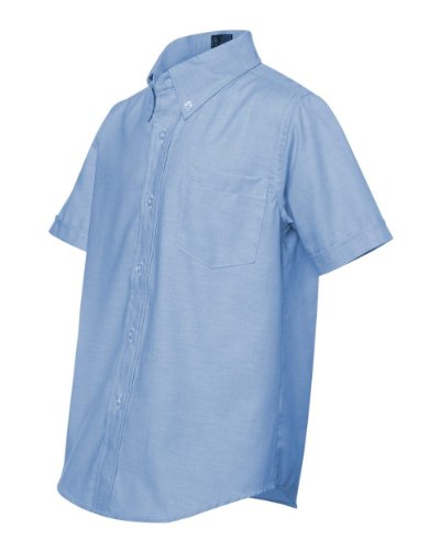 Image of French Toast School Uniform Boys Short Sleeve Oxford Shirt, Blue, 7