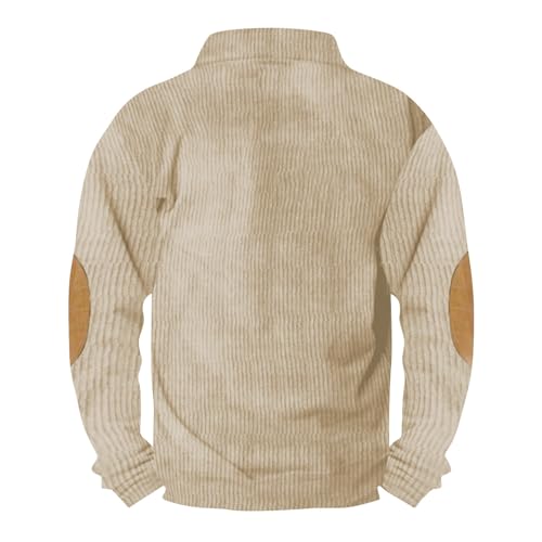 ADHOWBEW Men Sweater Fleece Fall Thermal Stand Collar Button Long Sleeve Winter Corduroy Clothes Vintage Sweatshirt2