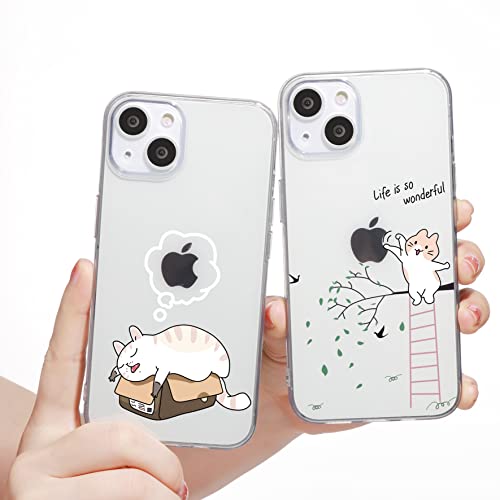 2 Stück IPhone 14/13 Hüllen – Marmor & Aquarell Design, Weiches Silikon, Kratzfest & Ultra-dünn