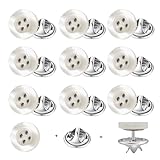 ZLMCUJE 10 Set 11.5mm/0.45' No Sewing White Shirt Buttons 4-Hole Resin Cover up Buttons Detachable Reusable Multi-Purpose for Clothes