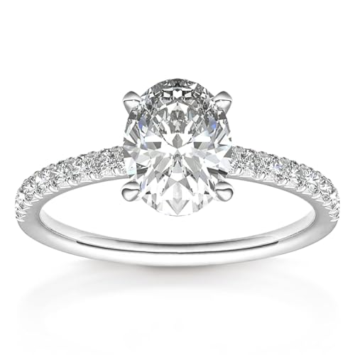 PAVOI 14K Gold Plated Engagement Ring For Women | Wedding Ring For Women | Oval Womens Fake Engagement Ring