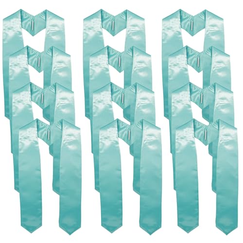 Image of GraduationMall 12 Pieces 72 Inch Plain Graduation Stole Bulk Sublimation Blank Honor Graduation Sash Unisex Adult