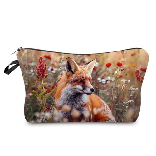 Livel lhood Floral Fox Cute Small Makeup Bag -2