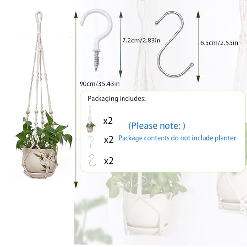 Pots de fleurs à suspendre macramé gain de place intérieur perles bois