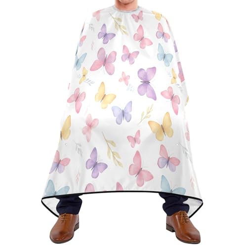 Capa para Corte de Pelo Impermeable con Mariposas Coloridas