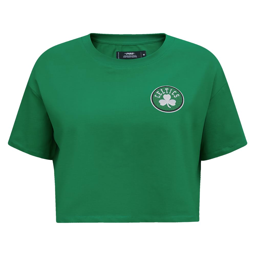 Pro Standard Womens NBA Boston Celtics Classic Chenille Short Sleeve Boxy Tee Kelly Green 2XL — image 1