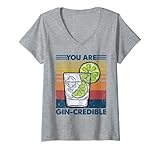 Photo Gallery donna you are gin-credible - bere gin pun maglietta con collo a v Photo Gallery donna you are gin-credible - bere gin pun maglietta con collo a v