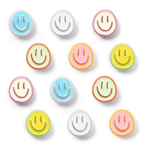 12 Imánes Decorativos Redondos de Resina Multicolor