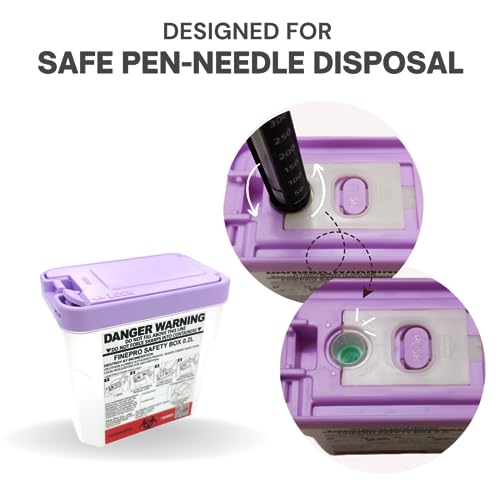 image for FINEPRO 0.2L Size Portable Pen-Needle Disposal Container [Pack of 3] D