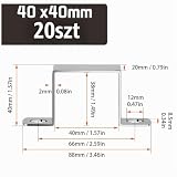 mawmuaw 20 sztuk Szczypce do kwadratowych rur 40x40 mm Szczypce kwadratowe do rur 304 Stal nierdzewna Szczypce do czworokątnych rur Szczypce do rur U Kształt U Uchwyt do czworokątnych rur Kątowe