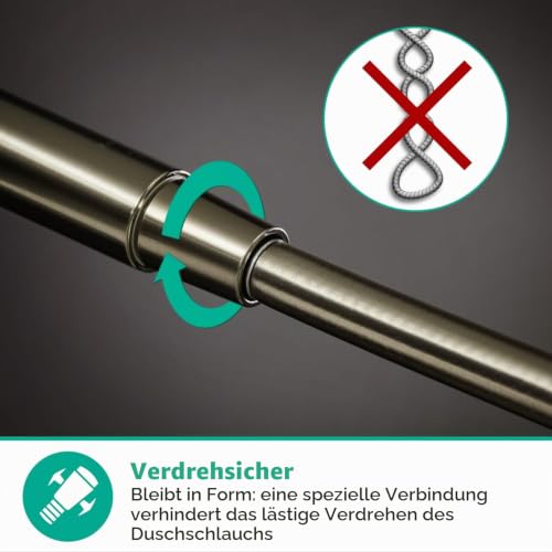 hansgrohe Isiflex - universal Duschschlauch 1,60m, mit Verdrehschutz, flexibler Brauseschlauch mit Knickschutz, inkl. Dichtungsringe… – Ansicht 4