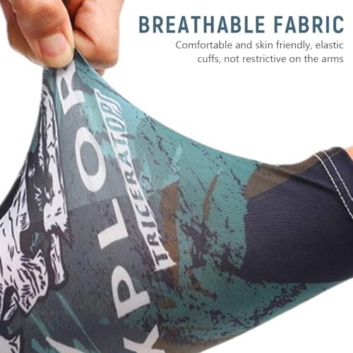 Image of Proberos UPF50+ Balaclava for Men & Arm Sleeves Set, UV Protection Cycling Face Mask with Anti-Slip Tech, Cool Breathable Face Mask, Fancy Print Print Design for Hiking /Running