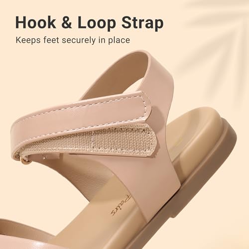 Image of DREAM PAIRS Girls Sandals Open Toe Princess Flat Sandals Strappy Summer Shoes Toddler /Little Kid