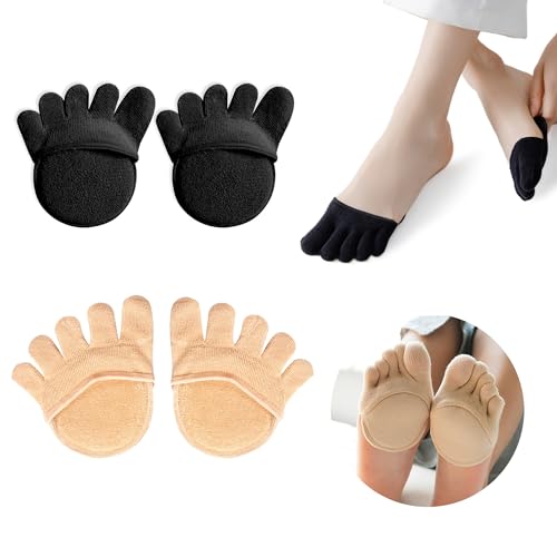 Image of SooGree 2Pairs Toe Topper Half Socks - Ball of Foot Cushions, Forefoot Pads for Women No Show Socks