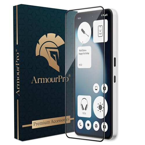 Image of ArmourPro Tempered Glass for Nothing Phone (3A) Lite - 9H Screen Protector with Black Border, Anti Scratch, Edge-to-Edge Coverage, HD Clarity, Smooth Touch, Case Friendly | Black