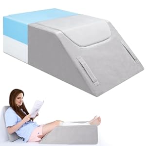 DREAMANIA Leg Elevation Pillows for After Surgery, Adjustable Leg Pillows, Cooling Memory Foam Leg Foot Elevation Pillows with Pad for Swelling, Wedge Pillow for Sleeping Ankle Injury