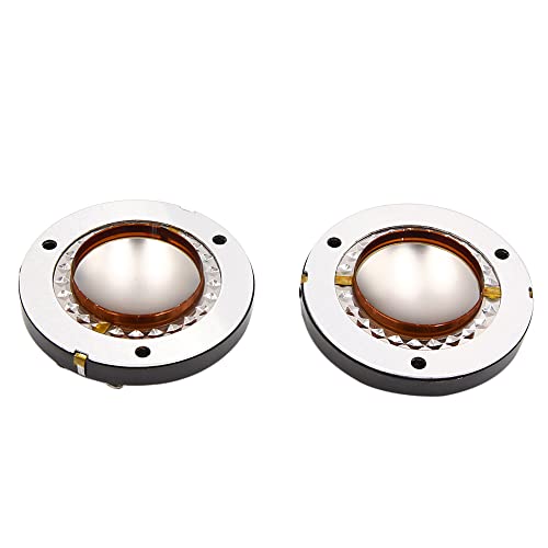 uxcell スピーカーダイヤフラム プラスチック 金属 チタン合金 34.4mm ブラック シルバートーン 2個入り