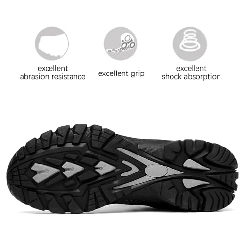 Image of LEDINEY Mens Hiking Shoes Waterproof Lightweight Ankle Boots Outdoor Trekking Camping Walking Quest