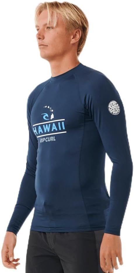 Rip Curl Mens Hawaii UPF 50+ Performance Long Sleeve Rashguard