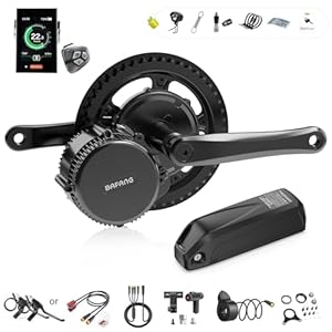 BAFANG 48V 750W Mid-Motor BBS02B Mid-Drive E-bike Conversie Kit met Accu, E-bike Conversie Kit met grote C18 Display en 44T Kettingwiel voor BB68mm