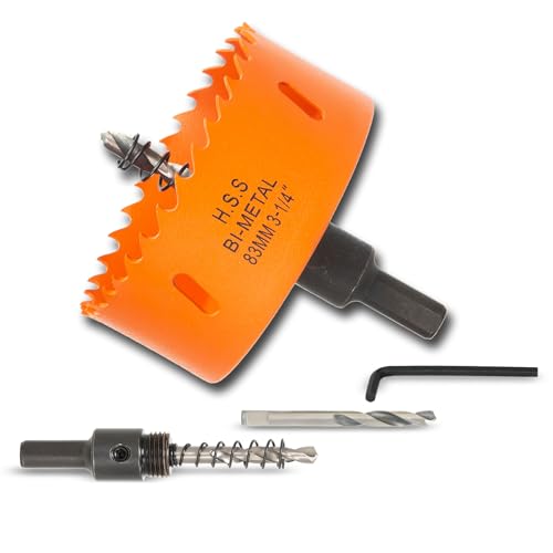 3-1/4 inch Hole Saw for Wood, Metal, Plastic &amp; Drywall, with Arbor