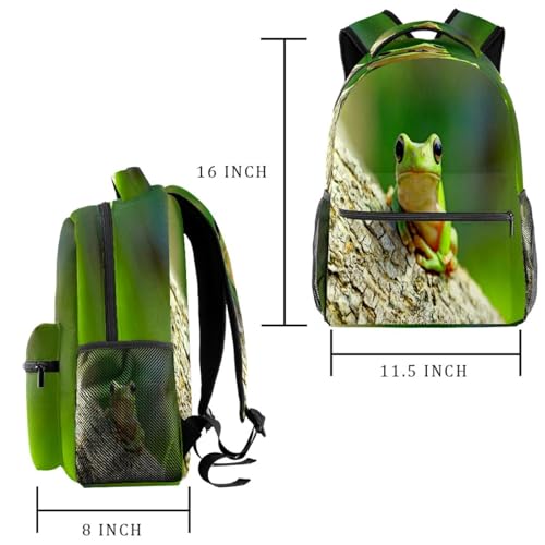 Sac à dos d'école grenouille sur bol au design multicolore original