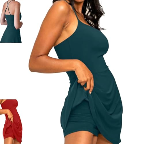 Nomuamu Dress, Plush Backless Active Dress-Easy Peezy, Pleated Waist Short Party, Summer Casual Loose Long Skirt - Main Image