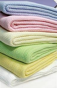 Yellow Premium Quality 100% Cotton Cellular Blanket,Fit (Pram/Cot/Cotbed),"Made in EU" (COT (100X150CM))