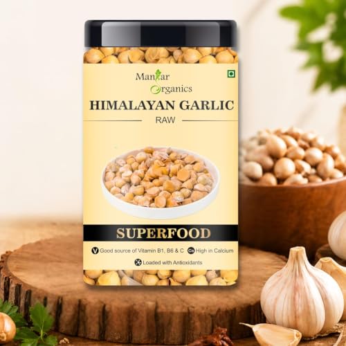 Image of ManHar Organics Kashmiri Garlic (Lehsun) 400g | Direct from Farmers | Premium Himalayan Single Clove Garlic | Whole Bulbs