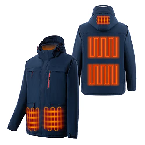 Heated Jacket, Heated Coat for Men with 5 Heating Areas3 Temperature Level for Outdoor Sport, Ski Jacket for Winter Soft Shell Electric Heating Coat Battery Not Included -S Heated Jacket, Heated Coat for Men with 5 Heating Areas3 Temperature Level for Outdoor Sport, Ski Jacket for Winter Soft Shell Electric Heating Coat Battery Not Included -S