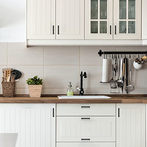 Image of Ravinte 10 Pack 4 Inch Kitchen Square Cabinet Handles Matte Black Cabinet Pulls Black Drawer Pulls Kitchen Cabinet Hardware Handles