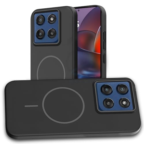 Image of AESTMO Shockproof Back Case Cover for Motorola Moto Edge 60 Stylus 5G | Slim Hard Shell | Hard Back Cover for Motorola Moto Edge 60 Stylus 5G (Compatible with MagSafe Accessories, Black)