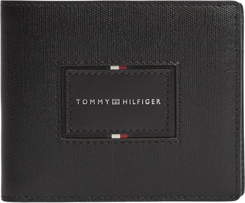 Portefeuille à deux volets Tommy Hilfiger finition premium Th Foundation noir Am0am14506